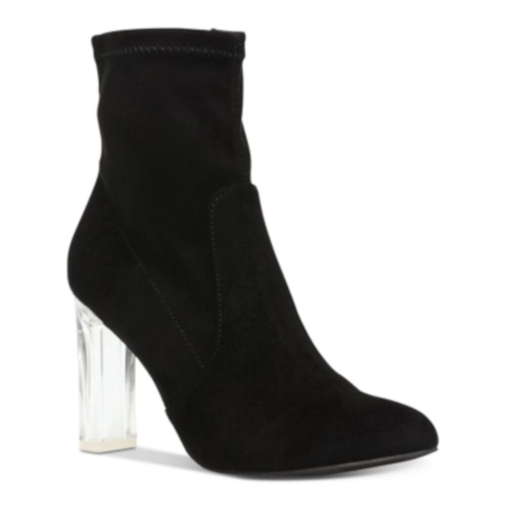 WILD PAIR Womens Black Heel Lining Baylee Pointed Toe Block Heel Booties 7.5 M